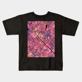 Brampton Map Pattern in Purple & Pink Kids T-Shirt